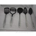 5pc nylon kitchen tools,nylon kitchenware with steel handle